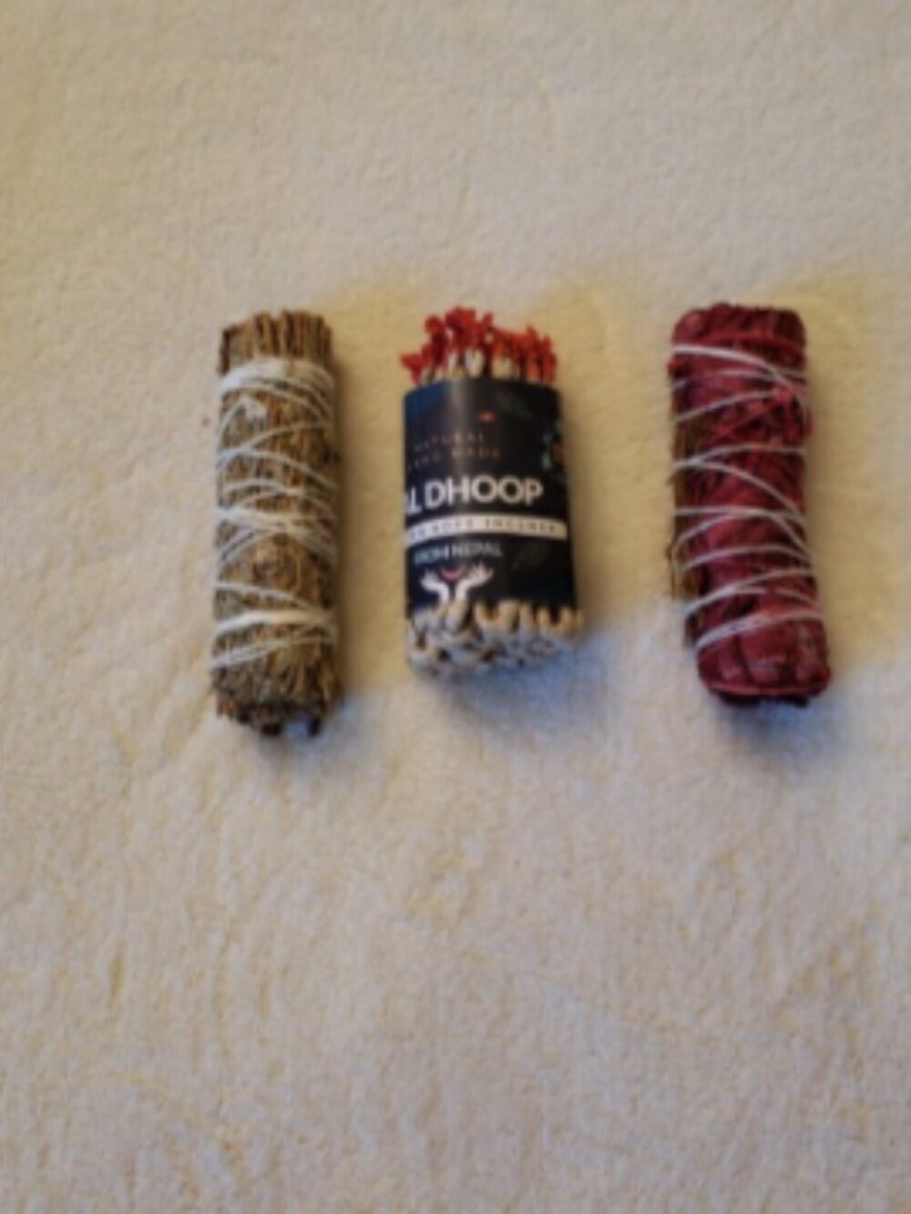 Bundle of 2 Mindful Souls Sage Sticks / 1 Saldhoop Tibetan Rope Incense
